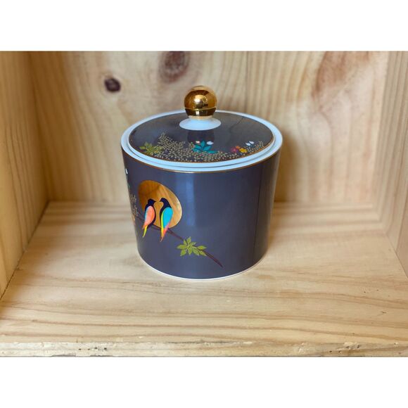 Sara Miller London Chelsea Porcelain Dark Grey Lidded Sugar Bowl & Pink Creamer - Picture 6 of 14